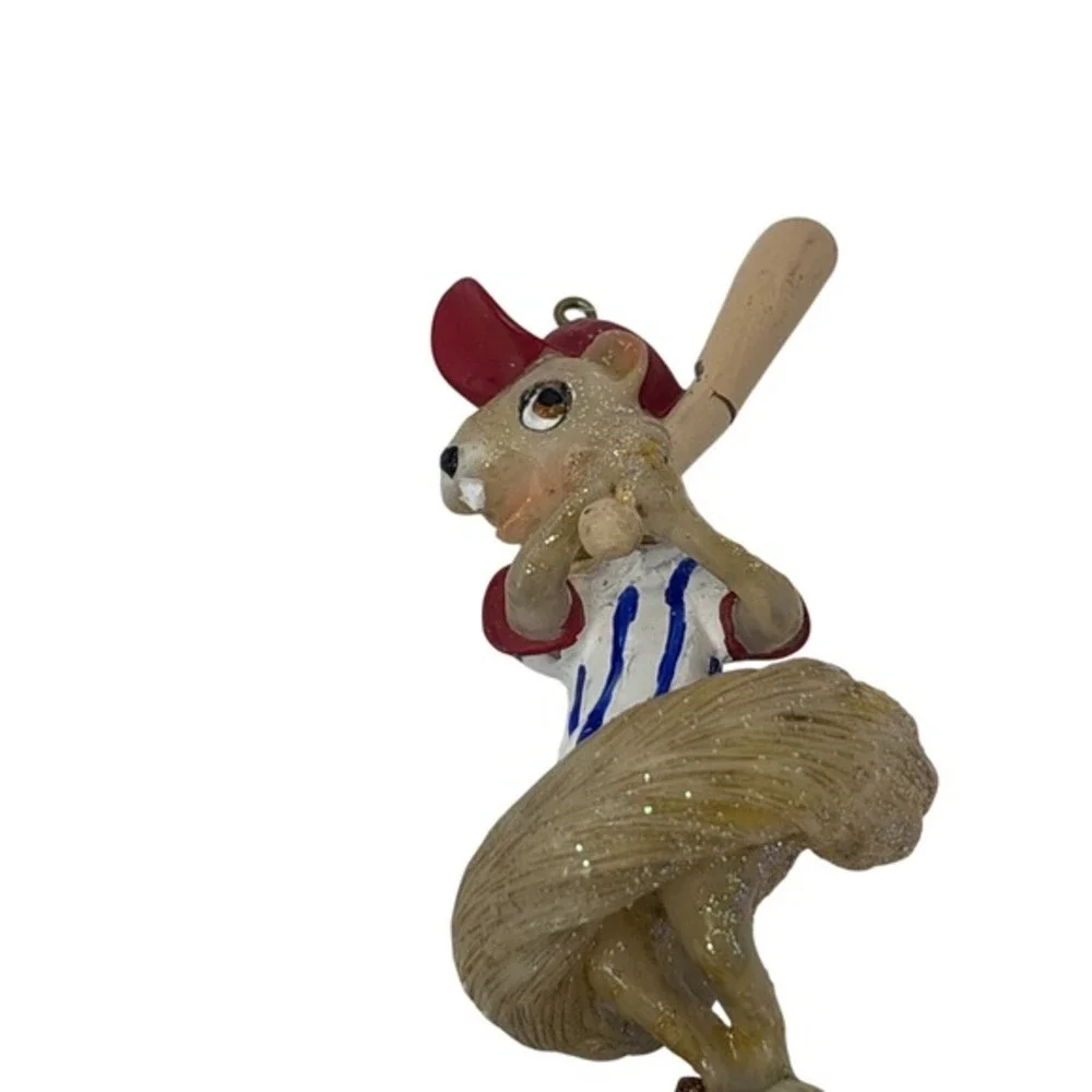 Squirrel Baseball Ornament I Am Nuts About Baseball Acorn Glitter Sports Decor‎